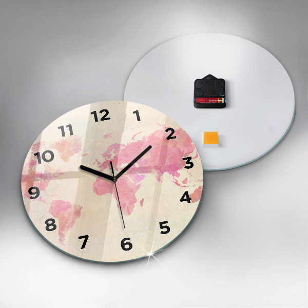 Okrúhle hodiny Akvarelová mapa sveta