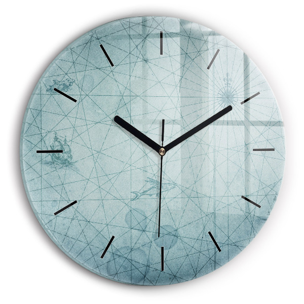 Okrúhle hodiny Vintage mapa