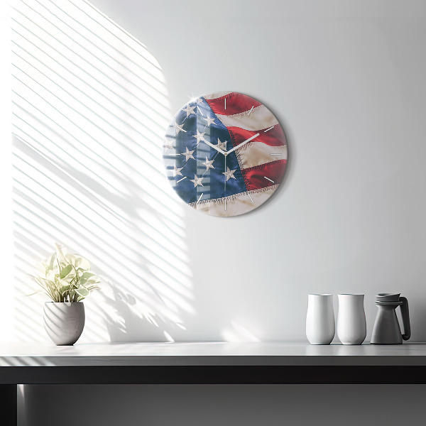 Okrúhle hodiny americká vlajka