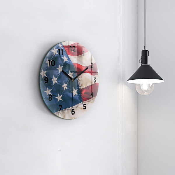 Okrúhle hodiny americká vlajka