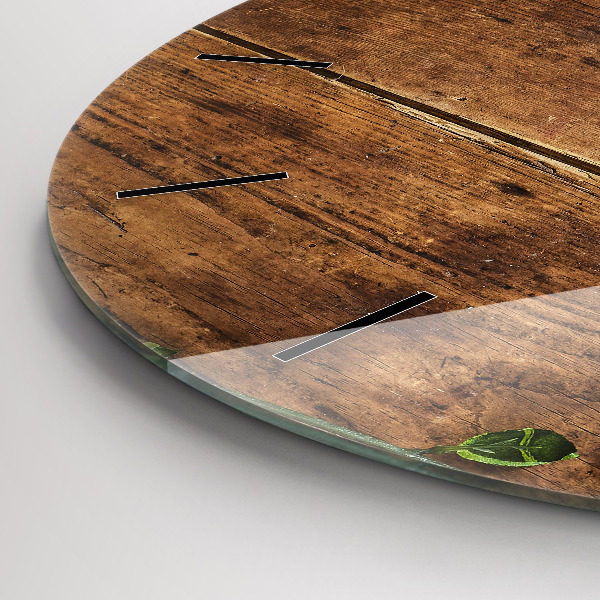 Okrúhle hodiny Rustikálne drevo