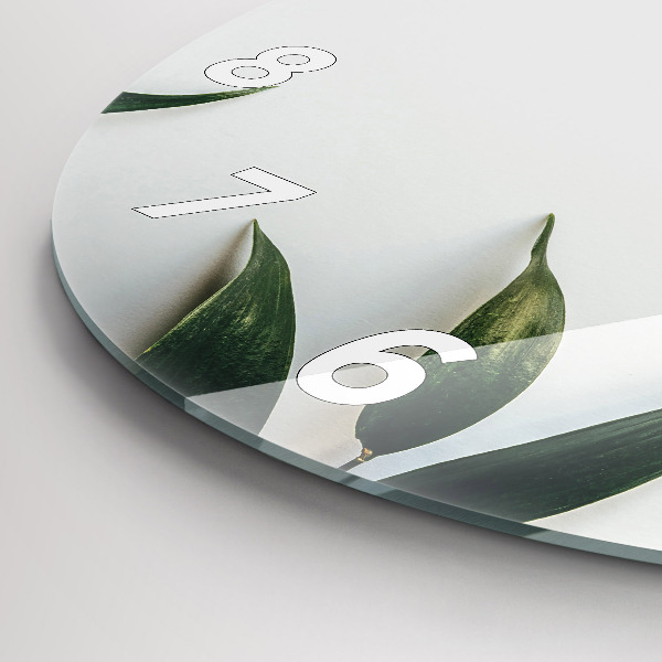 Okrúhle hodiny Rám z listov