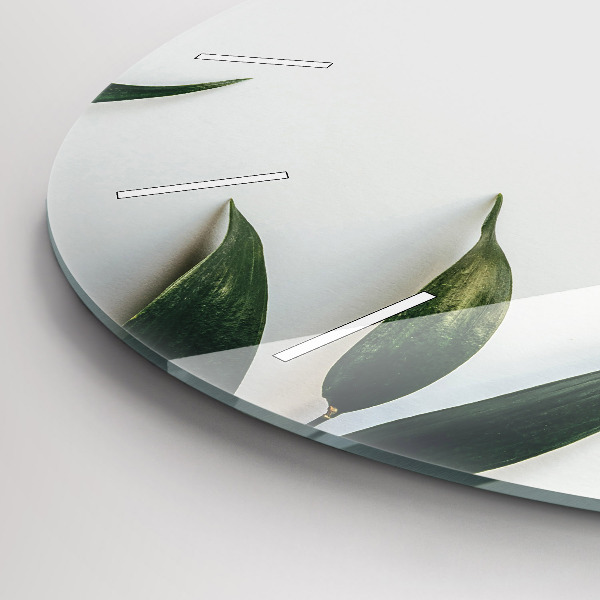 Okrúhle hodiny Rám z listov