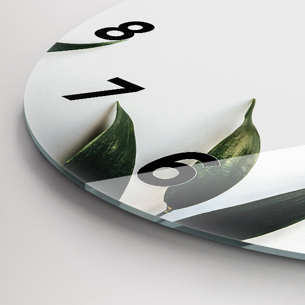 Okrúhle hodiny Rám z listov