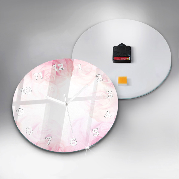 Okrúhle hodiny Abstraktné ruže