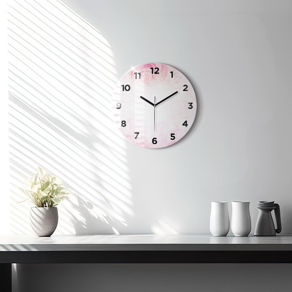 Okrúhle hodiny Abstraktné ruže