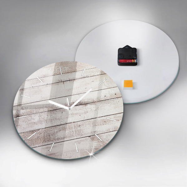 Okrúhle hodiny Svetlé drevené dosky