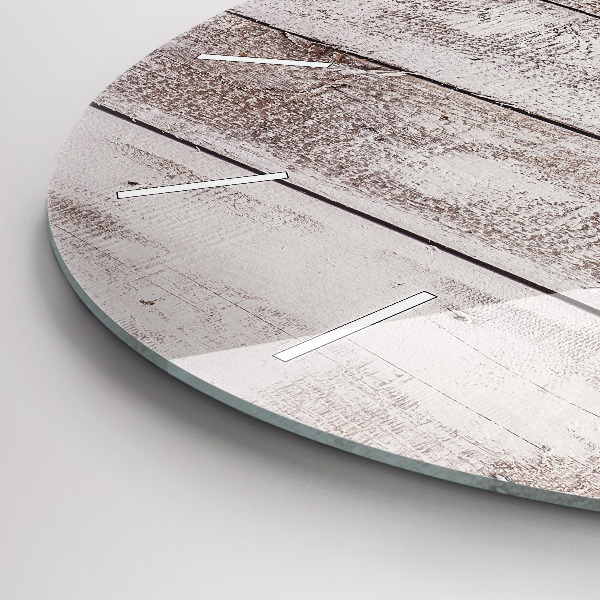 Okrúhle hodiny Svetlé drevené dosky