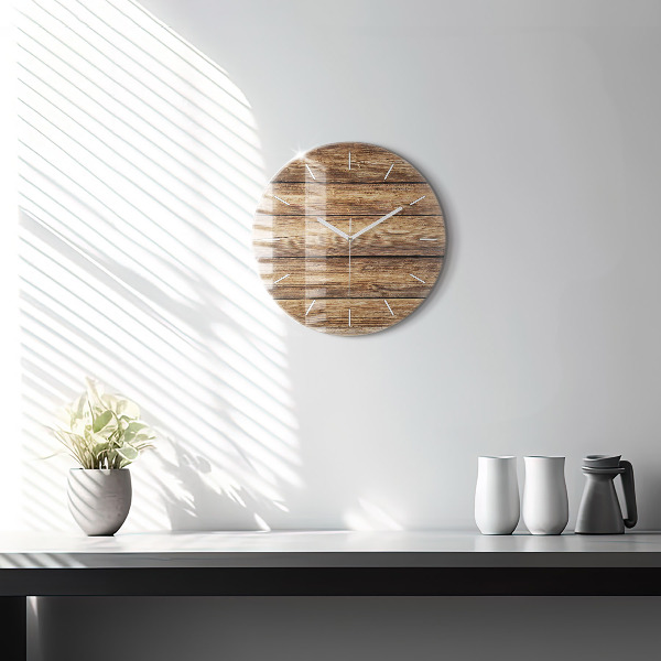 Okrúhle hodiny Drevené dosky