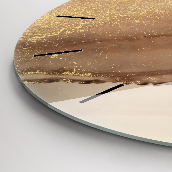 Okrúhle hodiny Béžové moderné umenie