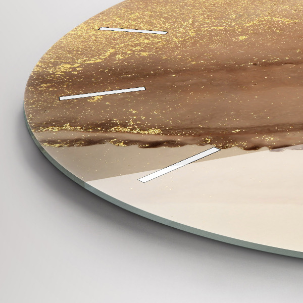 Okrúhle hodiny Béžové moderné umenie