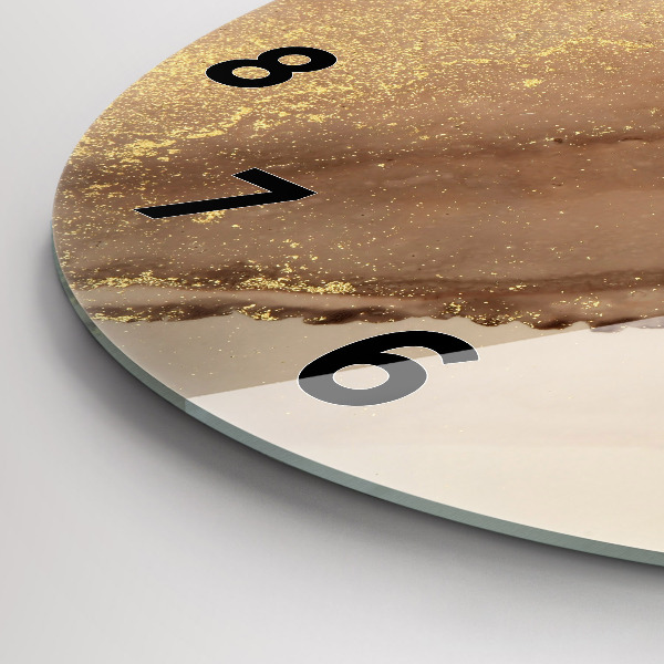 Okrúhle hodiny Béžové moderné umenie