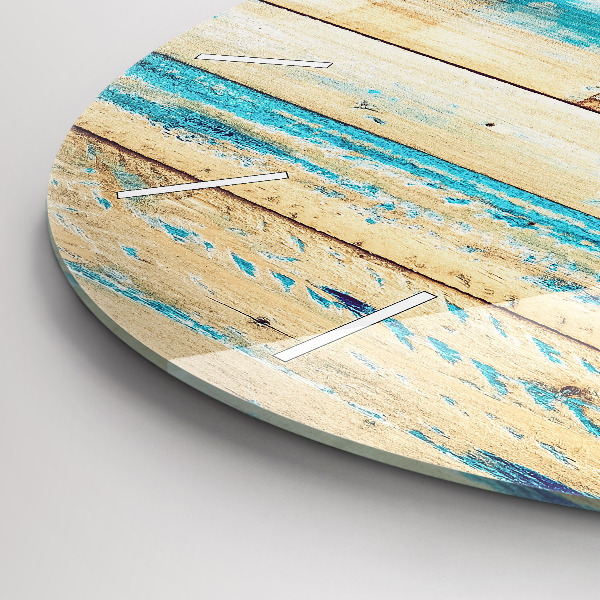 Okrúhle hodiny Poškriabané drevo