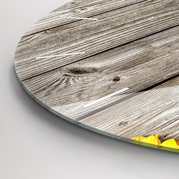 Okrúhle hodiny Slnečnice na doskách