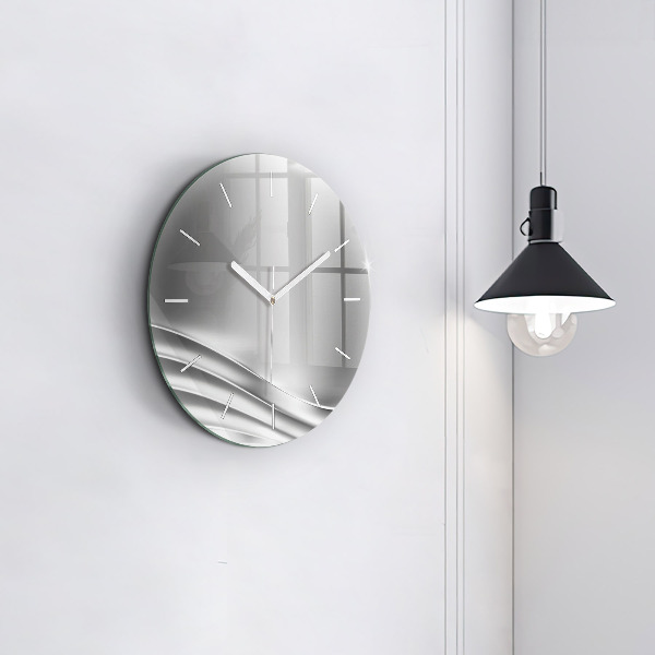 Okrúhle hodiny Strieborná abstrakcia