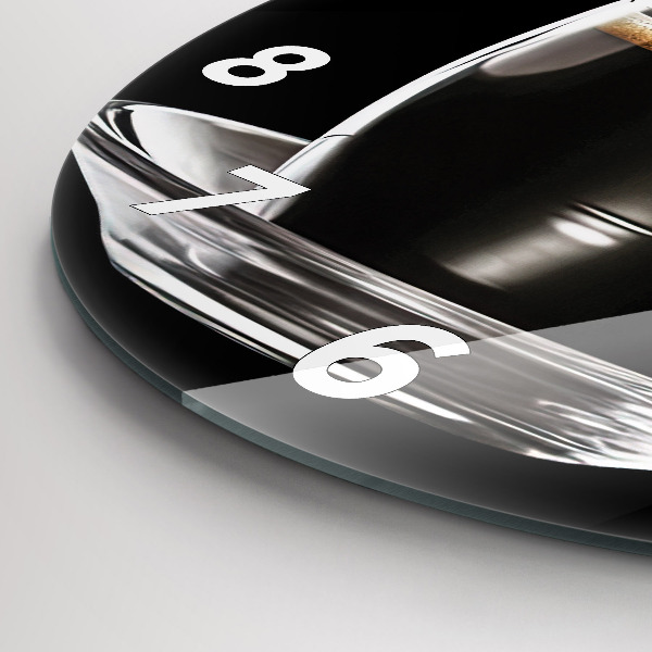 Okrúhle hodiny Čierna káva