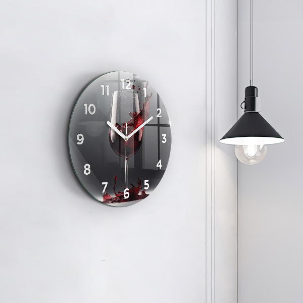 Okrúhle hodiny Pohárik červeného vína