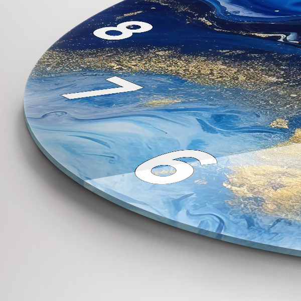 Okrúhle hodiny Modrý mramor