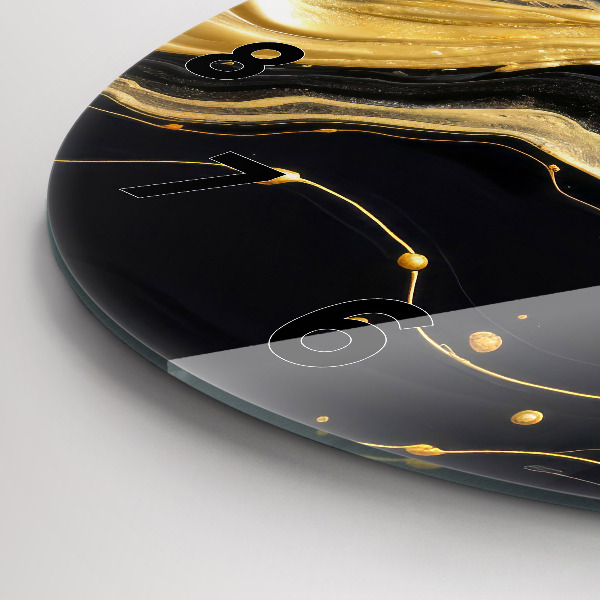 Okrúhle hodiny Zlatý mramor