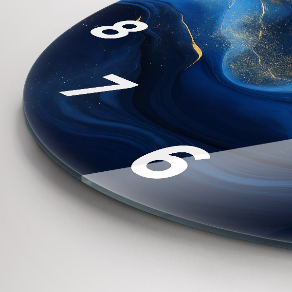 Okrúhle hodiny Modrý mramor