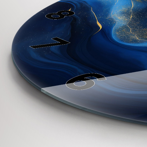 Okrúhle hodiny Modrý mramor