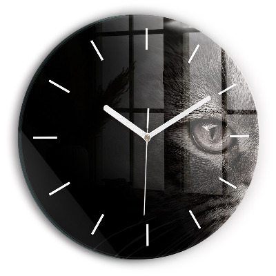 Okrúhle hodiny Škótsky pes a mačka