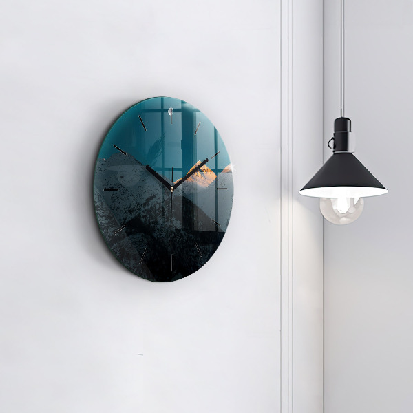 Okrúhle hodiny Západ slnka v horách