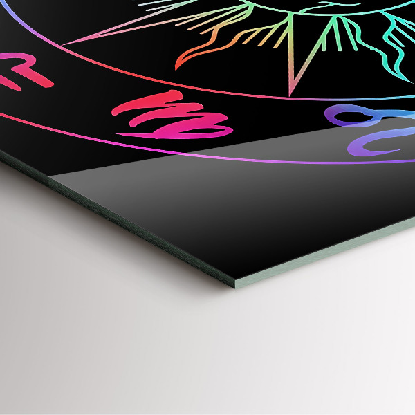 Štvorcové nástenné hodiny Dúhové znamenia zverokruhu