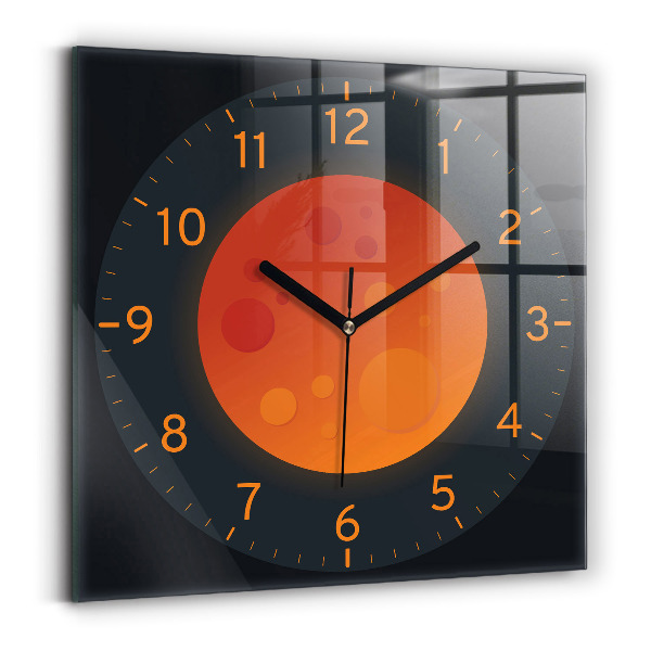 Štvorcové nástenné hodiny Spln mesiaca