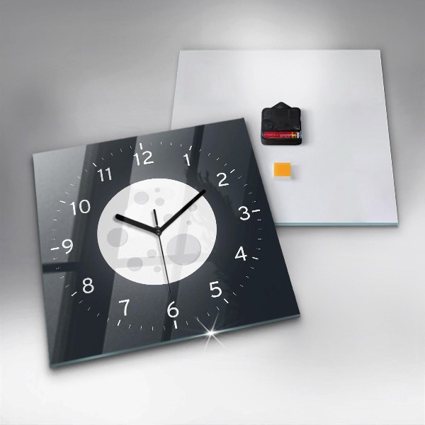 Štvorcové nástenné hodiny Spln mesiaca