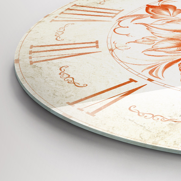 Okrúhle sklenené hodiny Rímsky motív