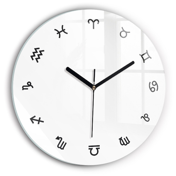 Okrúhle sklenené hodiny Minimalistické zverokruhy