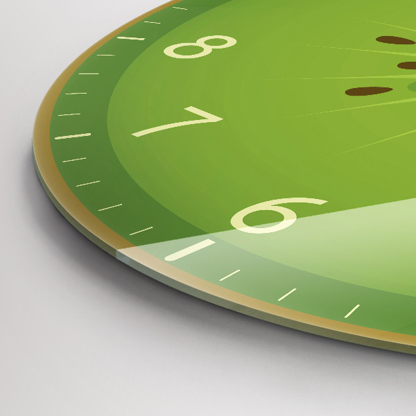 Okrúhle sklenené hodiny Kiwi ovocie