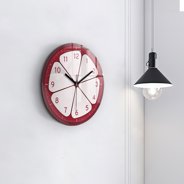 Okrúhle sklenené hodiny Nakrájajte ovocie