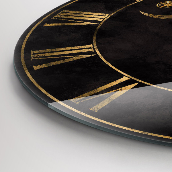 Okrúhle sklenené hodiny Zlaté rímske číslice