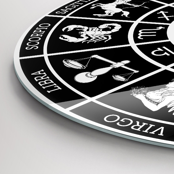 Okrúhle sklenené hodiny Zodiacal